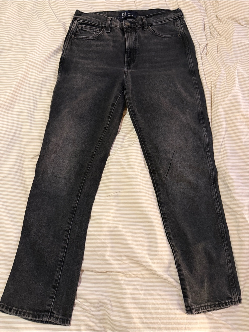 GAP Women's Washed Black Straight Leg Jeans